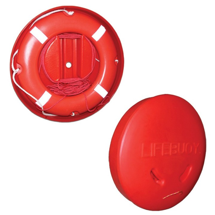 Coffre avec bouée couronne SOLAS + ligne de jet | Oloupdemer.com