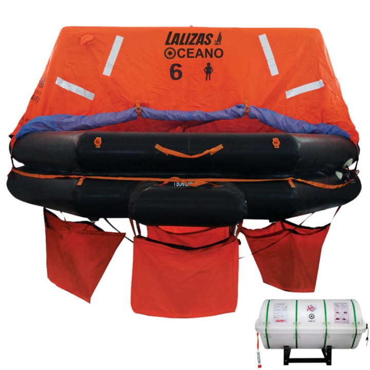 Radeau de survie OCEANO normes SOLAS - 15 personnes + pack de survie A