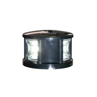 Feu tout horizon 360°, lumière LED blanche 12-15V & 1,5W, plateforme montée, visibilité jusqu'à 2NM, couleur noire