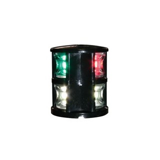 Feu tricolore & mouillage, lumiére rouge, verte et blanche 12-15V &3W, plateforme montée, visibilité jusqu'à 2 NM, couleur noire