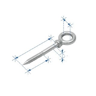 Piton à oeil, inox, 6x40mm