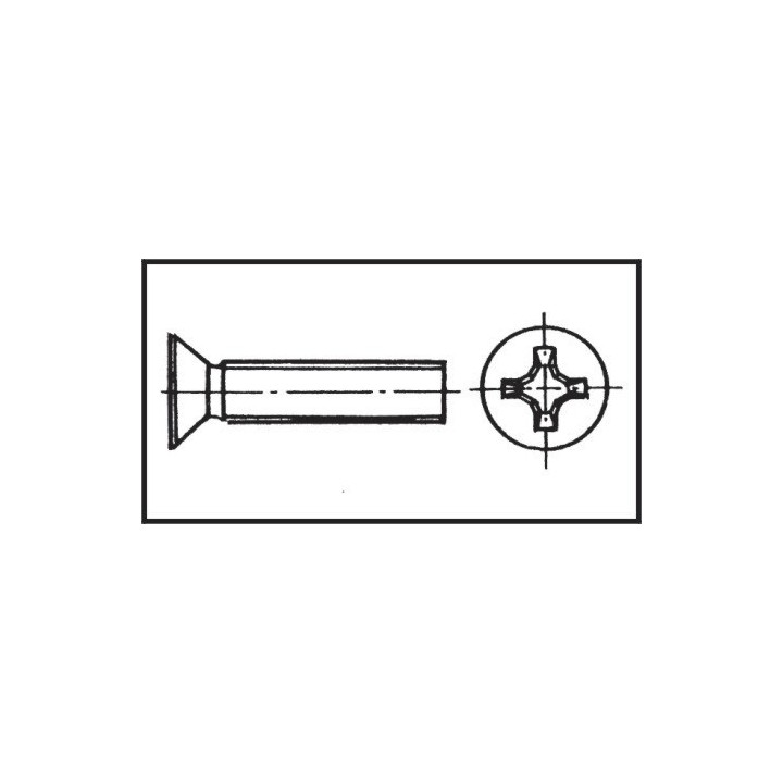 Vis tête en croix fraisée 6x60 mm Inox 316 DIN 965 / ISO 7046