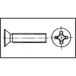 Vis tête en croix fraisée 6x70 mm Inox 316 DIN 965 / ISO 7046