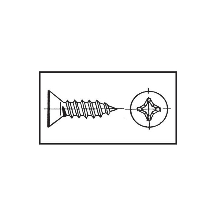 Vis pour tôle tête en croix fraisée 5,5x32 mm Inox 316 DIN 7982 / ISO 7050