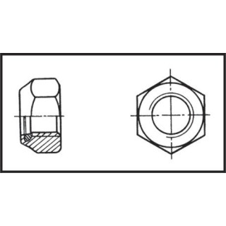 Ecrou hexagonal indéserrable ø 8 mm Inox 316 DIN 985 / ISO 10511