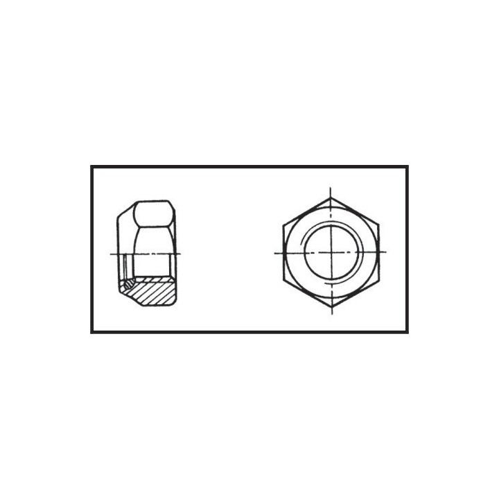 Ecrou hexagonal indéserrable ø 10 mm Inox 316 DIN 985 / ISO 10511
