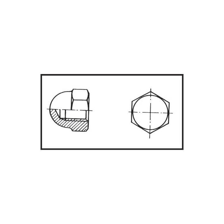 Ecrou hexagonal borgne ø 3 mm Inox 316 DIN 1587