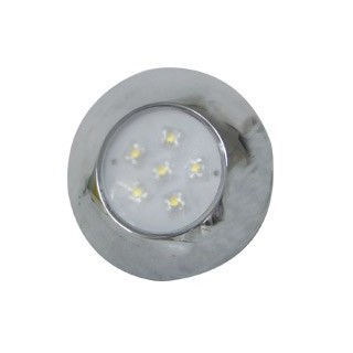 Plafonnier à LED, 6 LED, 12 et 24V, chromé