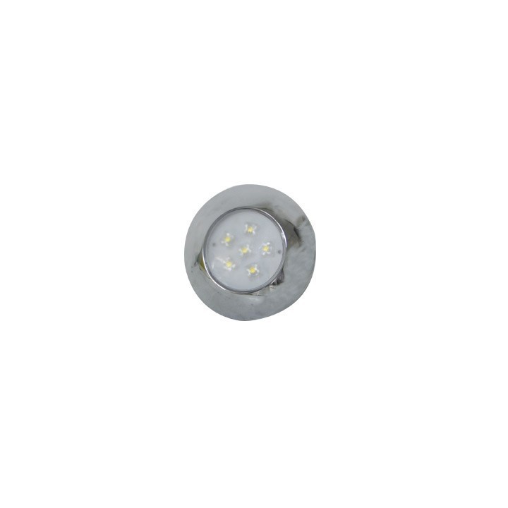 Plafonnier à LED, 6 LED, 12 et 24V, chromé