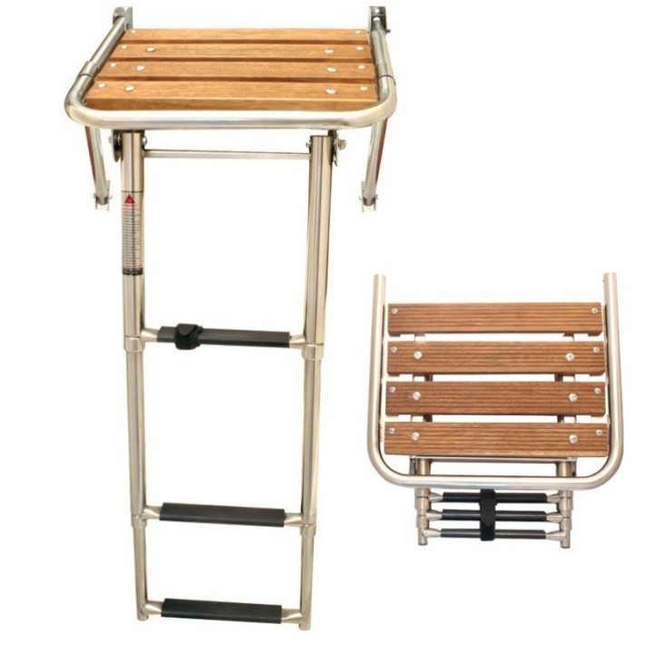 Plateforme en inox avec échelle télescopique 450X390mm