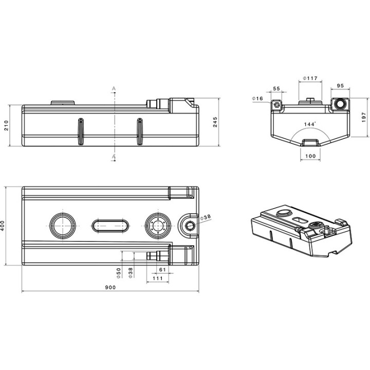Réservoir pour carburant Mistral - 55 L | O loup de mer