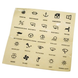 Pictogrammes autocollants transparent pour interrupteurs étanches | Oloupdemer.com