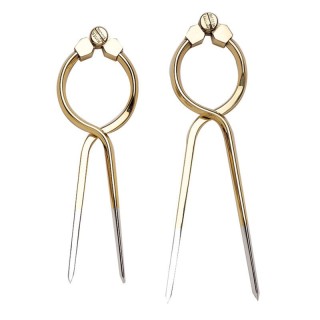 Compas lyre en laiton couleur bronze (2 dimensions)