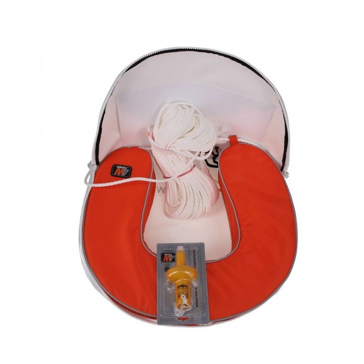 MOB Blanc + bouée FAC orange + feu LED + cordage