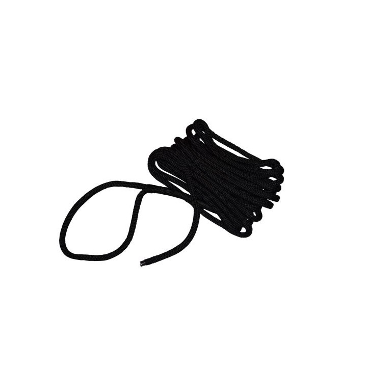Bosse d'amarrage polyester noir 24 fuseaux avec boucle 1 mètre | oloupdemer.com
