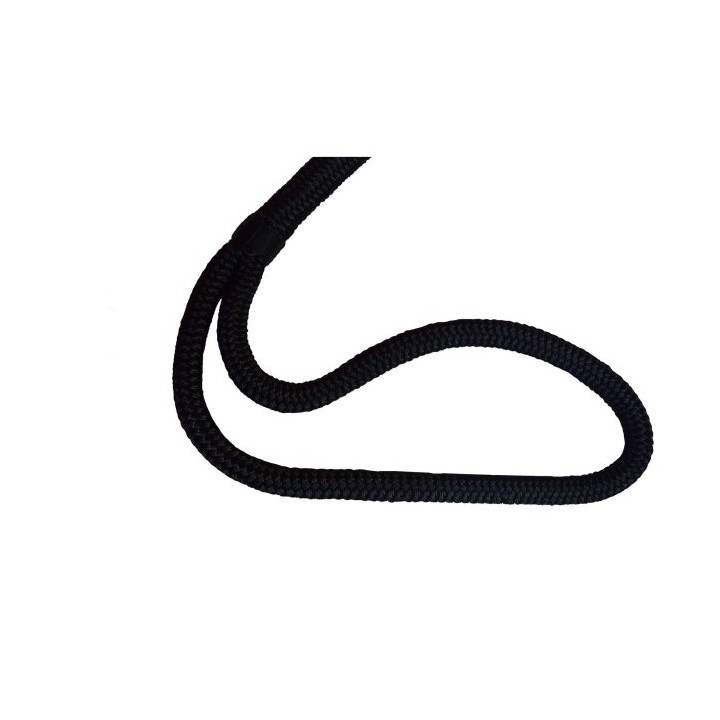 Bosse d'amarrage polyester noir 24 fuseaux avec boucle 1 mètre | oloupdemer.com