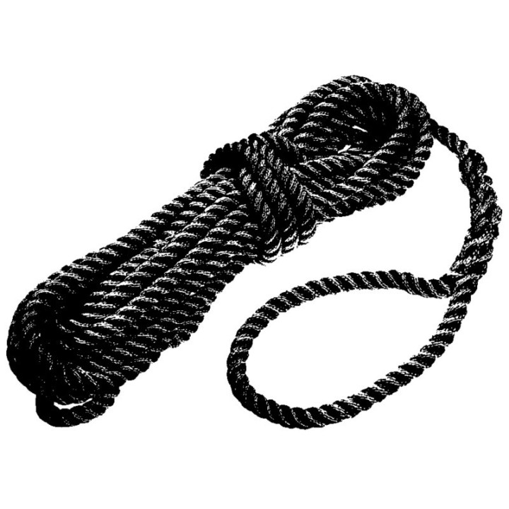 Bosse d'amarrage polyester noir 24 fuseaux avec boucle 1 mètre | oloupdemer.com