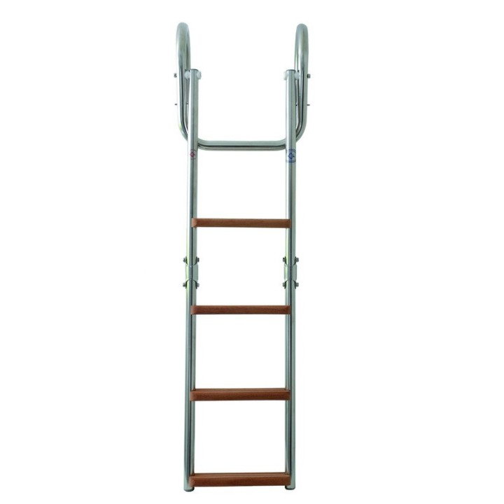 Echelle inox pour plateforme - 4 marches en bois