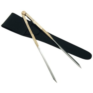 Compas droit laiton pointes inox + etui cuir | Oloupdemer