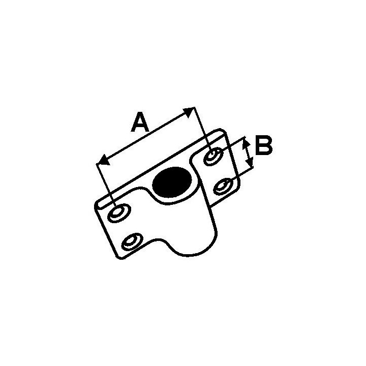 Support dame de nage latéral laiton chromé - 14mm - 55x36mm | Oloupdemer