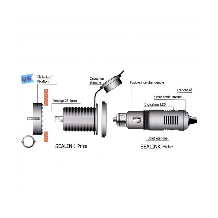 Prise allume-cigare femelle Seapower Marine | isonautique.com.com