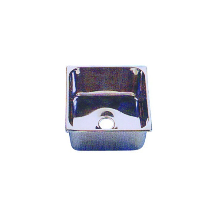 EVIER CARRE INOX POLI + BONDE