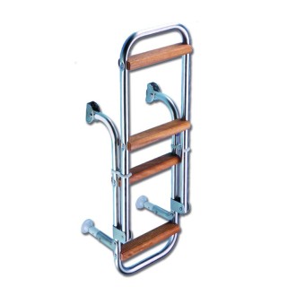 ECHELLE INOX 4 MARCHES BOIS
