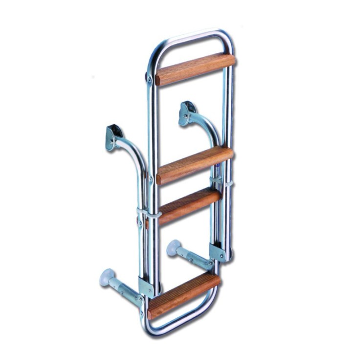 ECHELLE INOX 4 MARCHES BOIS