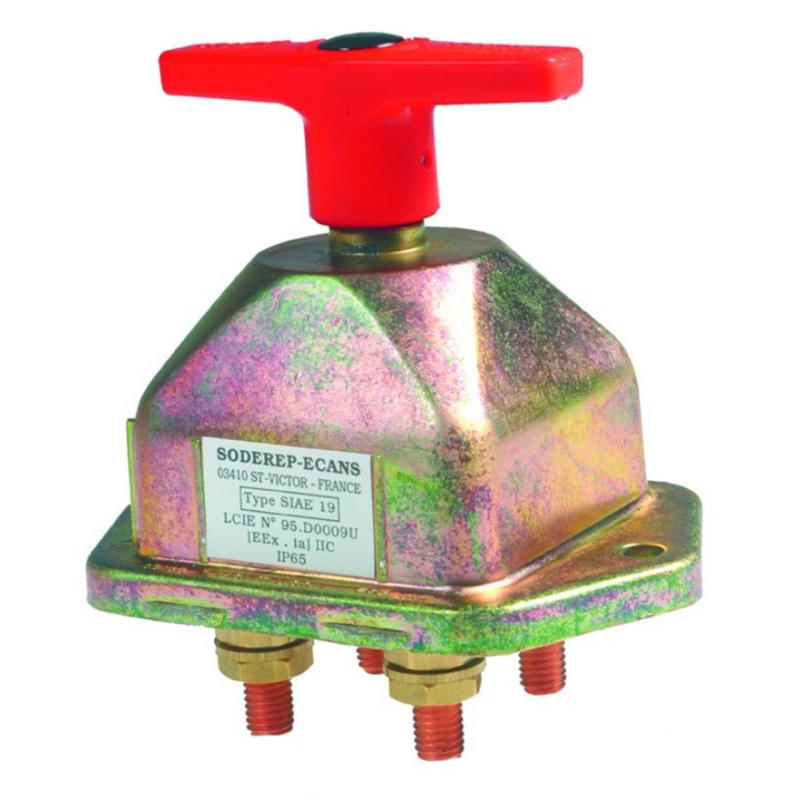 Coupe batterie bipolaire - 250A - poignée rouge - zingué