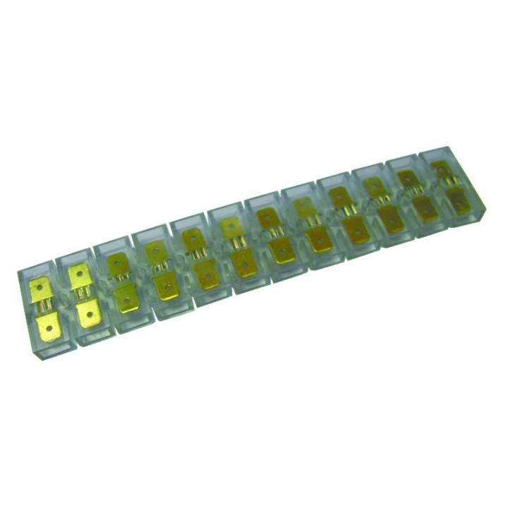 Barrette de 12 connexions fiches plates 6,35mm