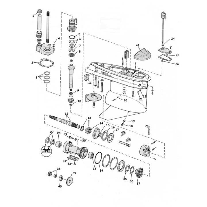 5 joints de vidange d'embase Johnson - Evinrude | Oloupdemer