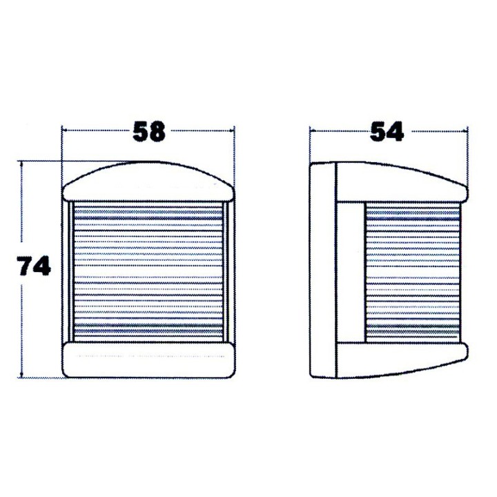 FEU TETE DE MAT 360 NOIR12V