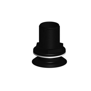 Passe-coque flush fileté 1''1/2 BSP - noir - packagé