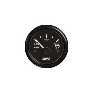 Indicateur de jauge eaux noires, noir 12/24V, 33-240 Ohms, ø52mm