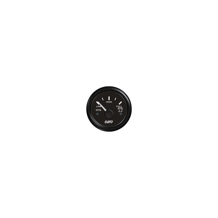 Indicateur de jauge eaux noires, noir 12/24V, 33-240 Ohms, ø52mm