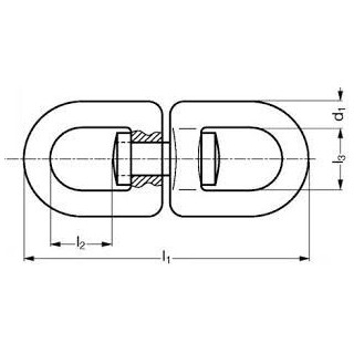 Emerillon galvanisé grand oeil 16MM