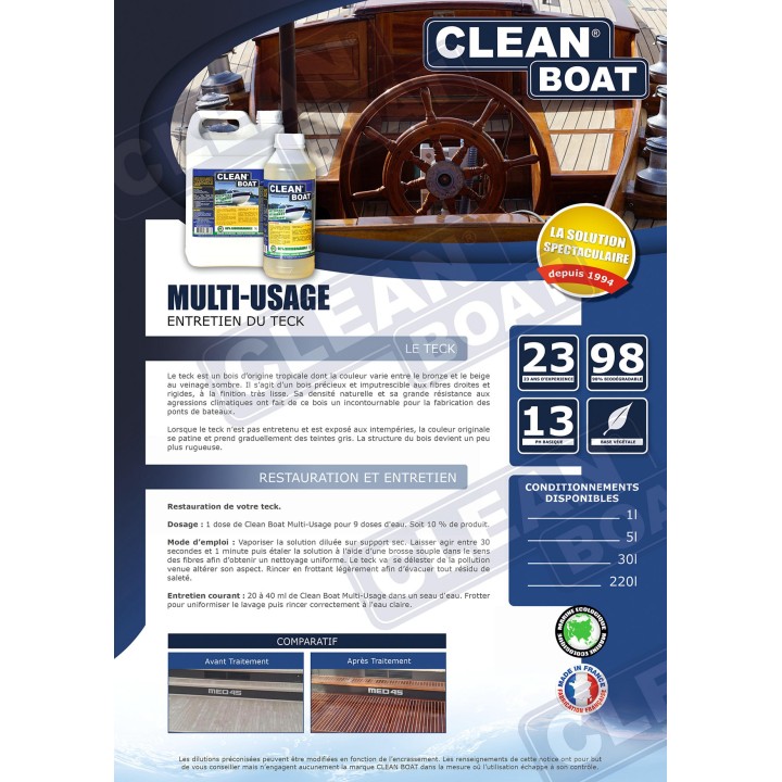 Nettoyant multi usage 1L - CLEAN BOAT | Oloupdemer.com
