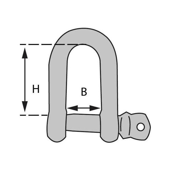 Manille galvanisée droite 10mm | isonautique.com