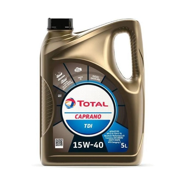 Huile moteur 4 temps - Caprano - 15W40 - Essence - Diesel - 5L