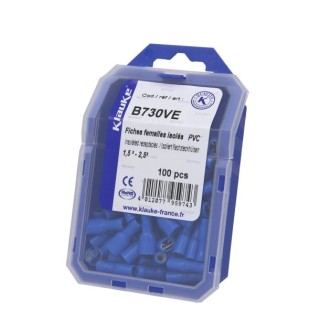 Clip femelle isolé bleu 6.3x0.8