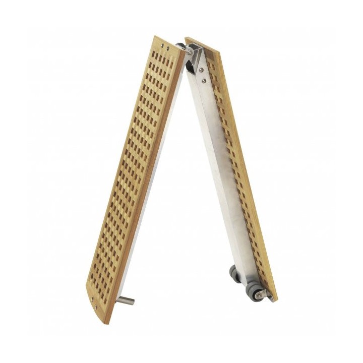 Passerelle pliante en aluminium et teck - 230 cm