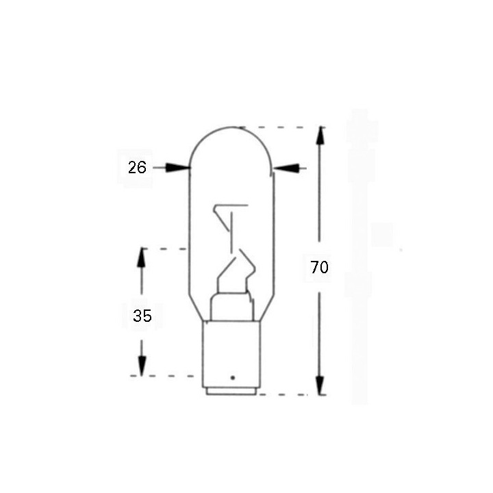 AMPOULE CYLINDRIQUE 12V 10W