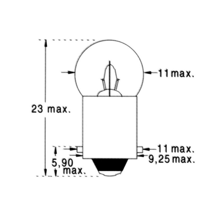 2 AMPOULES SPHERIQUES 12V 2.2W