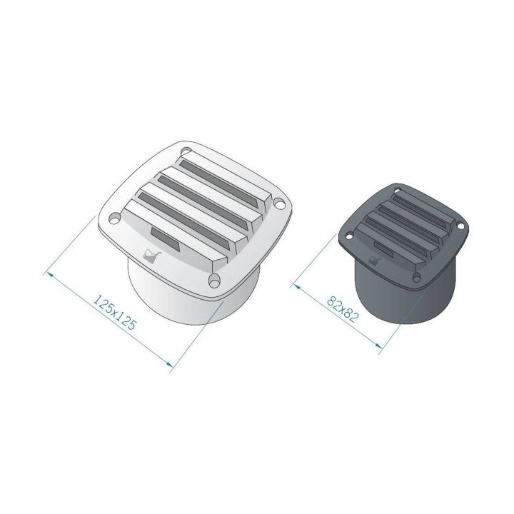 Grille de ventilation plastic noir - 75mm |Oloupdemer