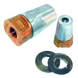 Ecrou anodique hexagonal ø22/25 mm (sans rondelle frein)
