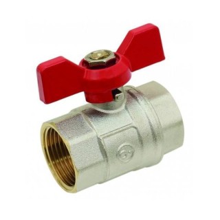 Vanne à sphère laiton 2 voies papillon - FF - PN40 - 1/2'' | oloupdemer