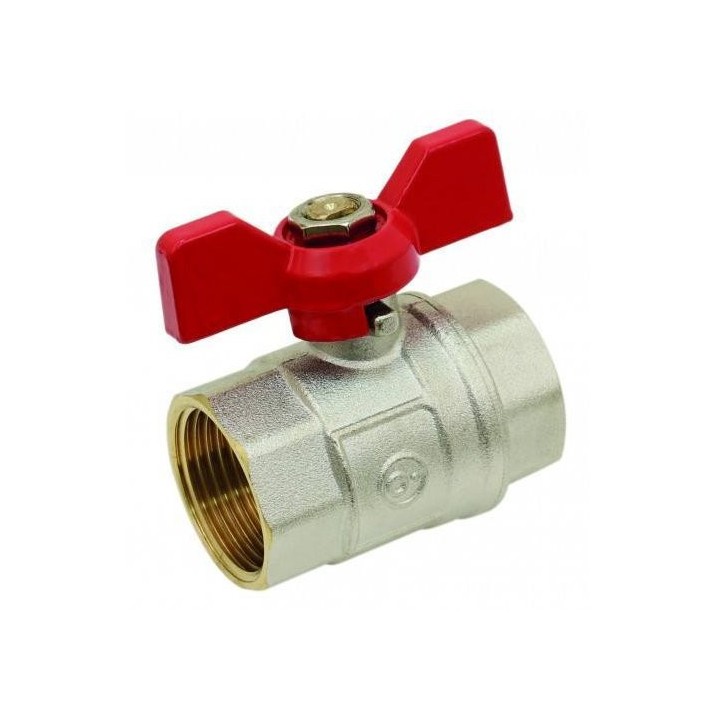 Vanne à sphère laiton 2 voies papillon - FF - PN40 - 1/2'' | isonautique.com
