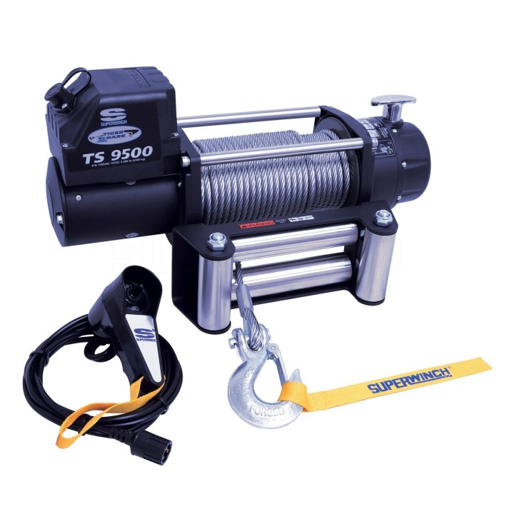 Treuil électrique Tiger Shark 9500 - 4309 Kg - 12V - câble en acier