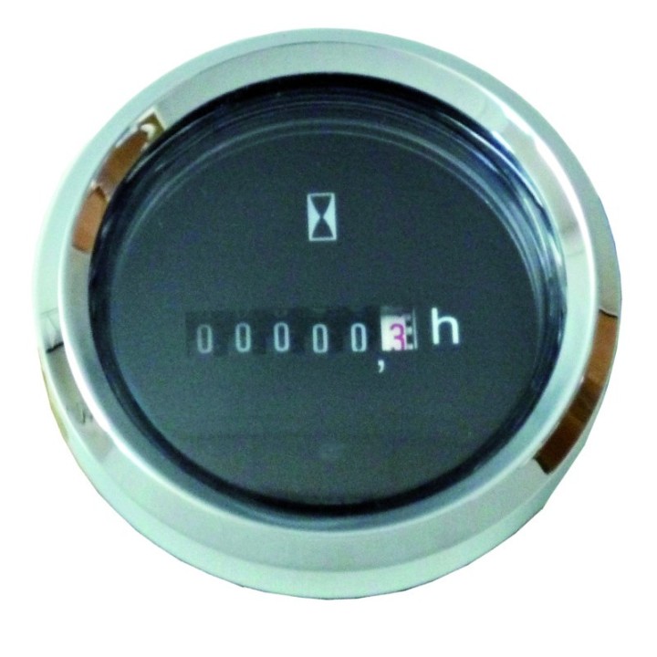 HORAMETRE 12/24V NOIR/CHROME