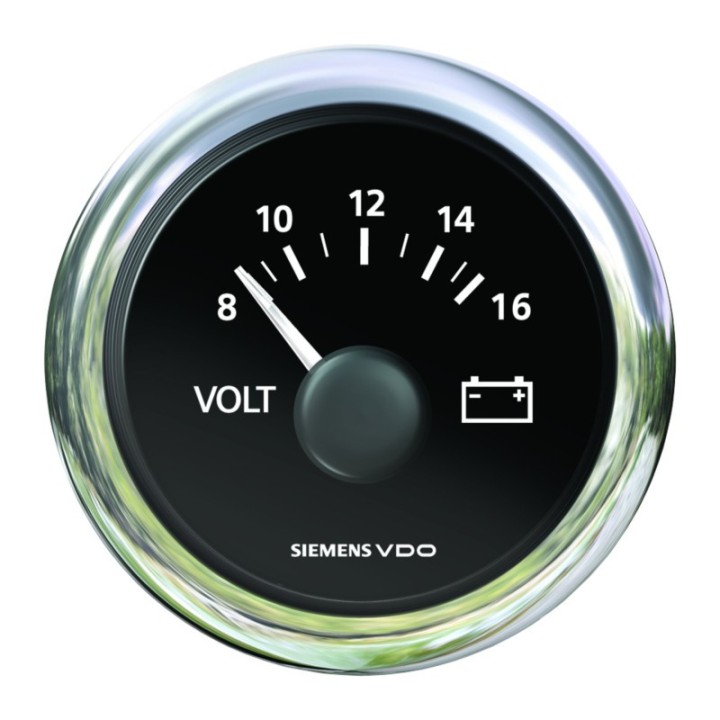VOLTMETRE 52MM 12V BLANC
